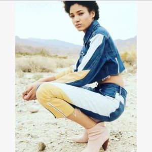 NWT LEVI’S ORIGINAL MEDIUM WASH COLOR BLOCK JEANS